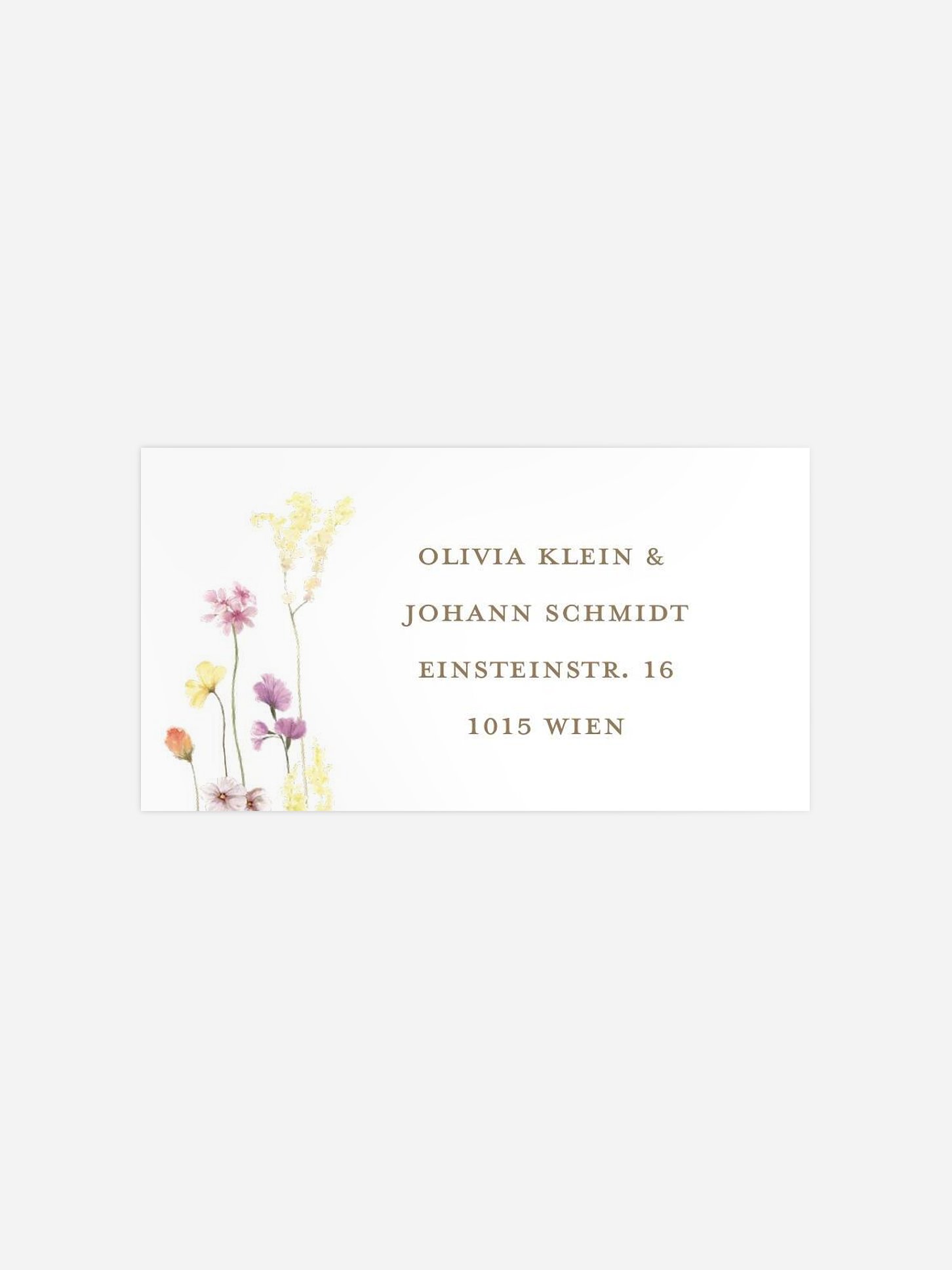 Empfängeraufkleber Hochzeit Les Fleurs