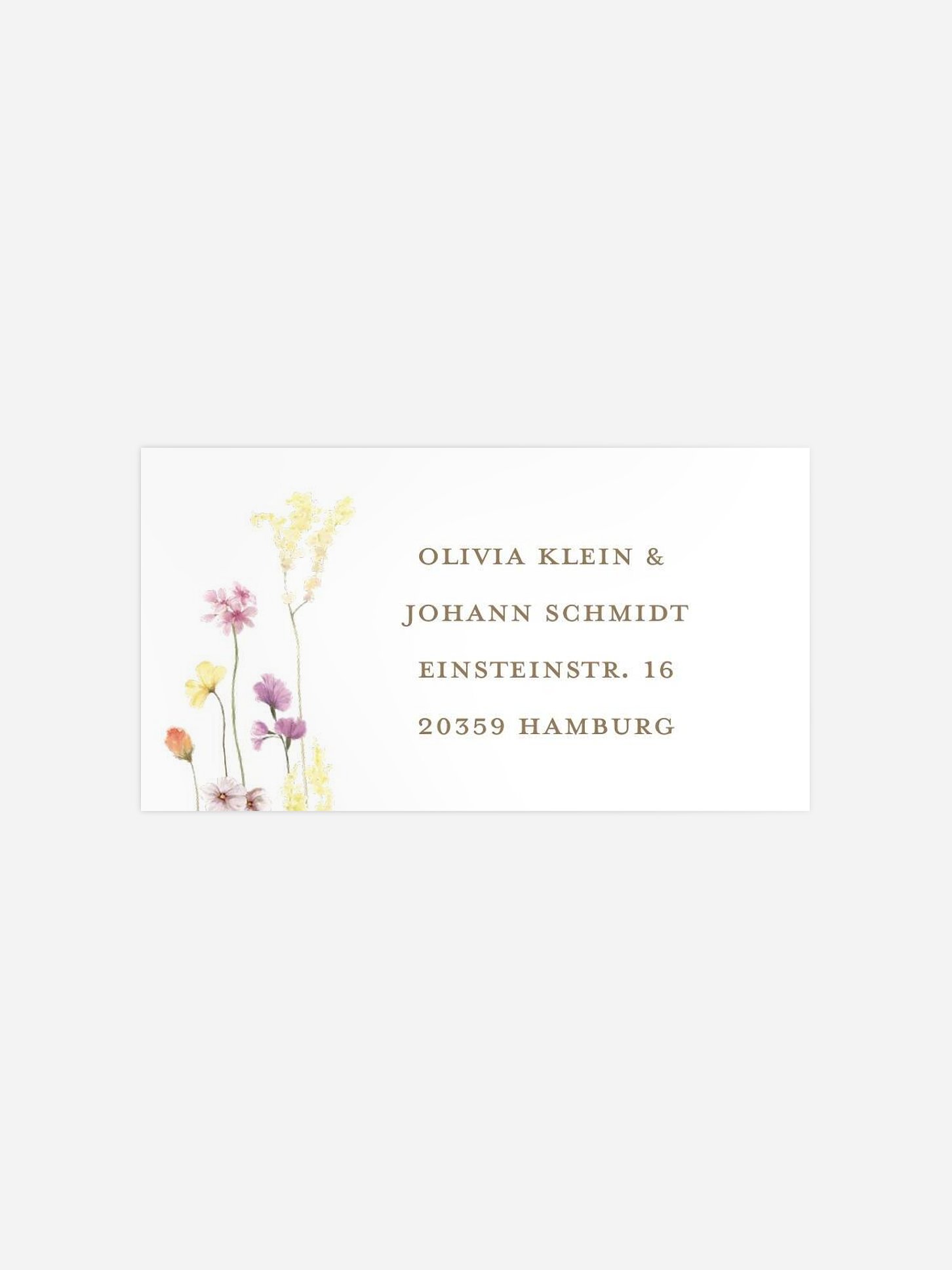 Empfängeraufkleber Hochzeit Les Fleurs