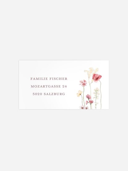 Empfängeraufkleber Konfirmation und Kommunion Les Fleurs