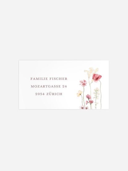 Empfängeraufkleber Konfirmation und Kommunion Les Fleurs