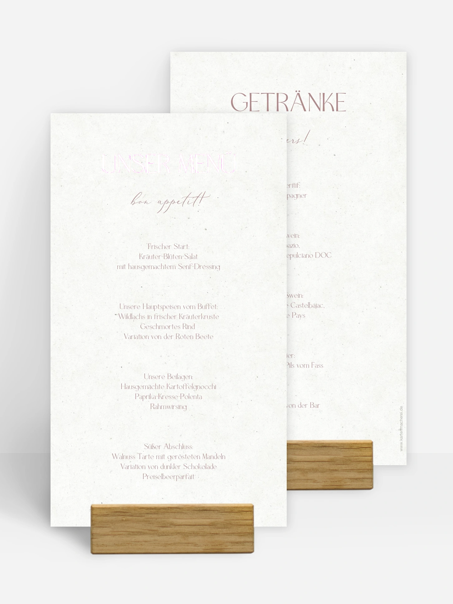 Menükarte Hochzeit Liebe