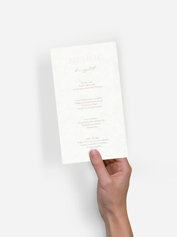 Menükarte Hochzeit Liebe