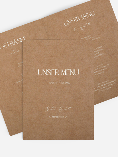 Menükarte Hochzeit Liebe