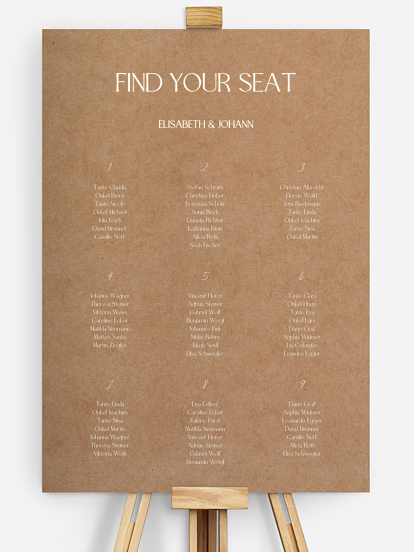 Sitzplan Plakat Liebe