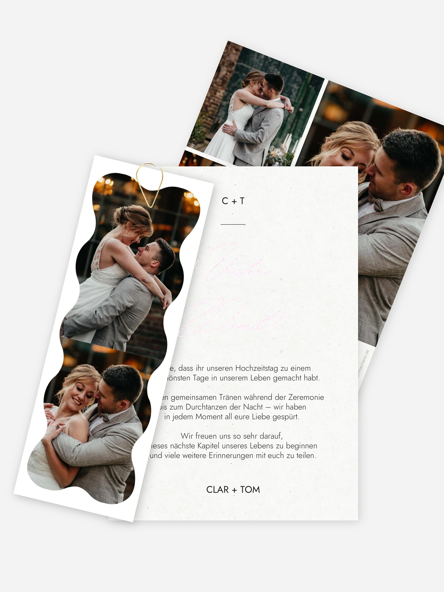 Dankeskarte Hochzeit Wavy Pictures