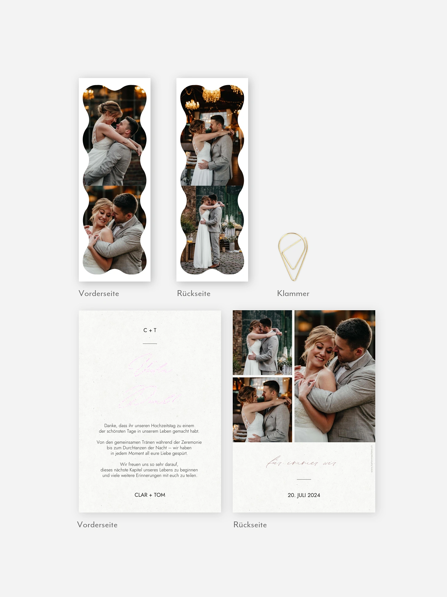 Dankeskarte Hochzeit Wavy Pictures