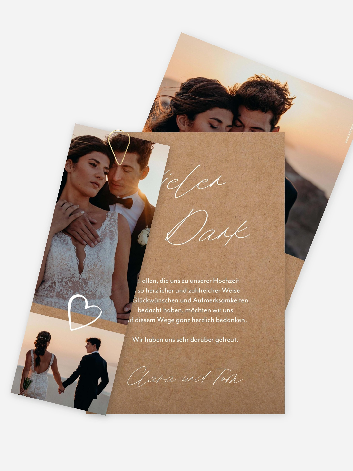 Dankeskarte Hochzeit Heartly