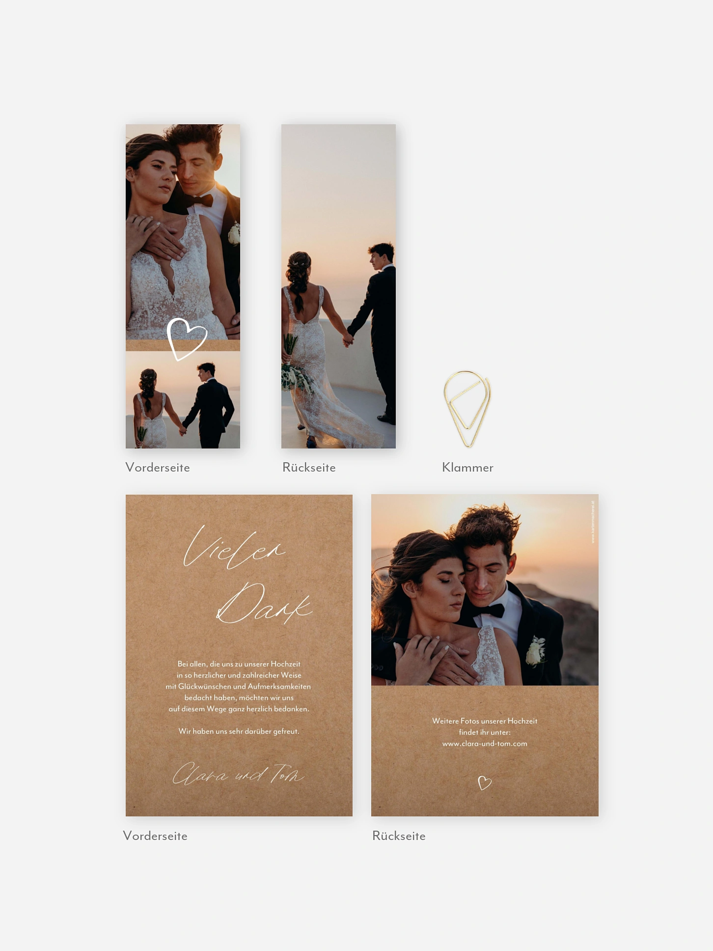 Dankeskarte Hochzeit Heartly
