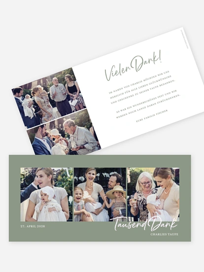 Dankeskarte Taufe Delightful