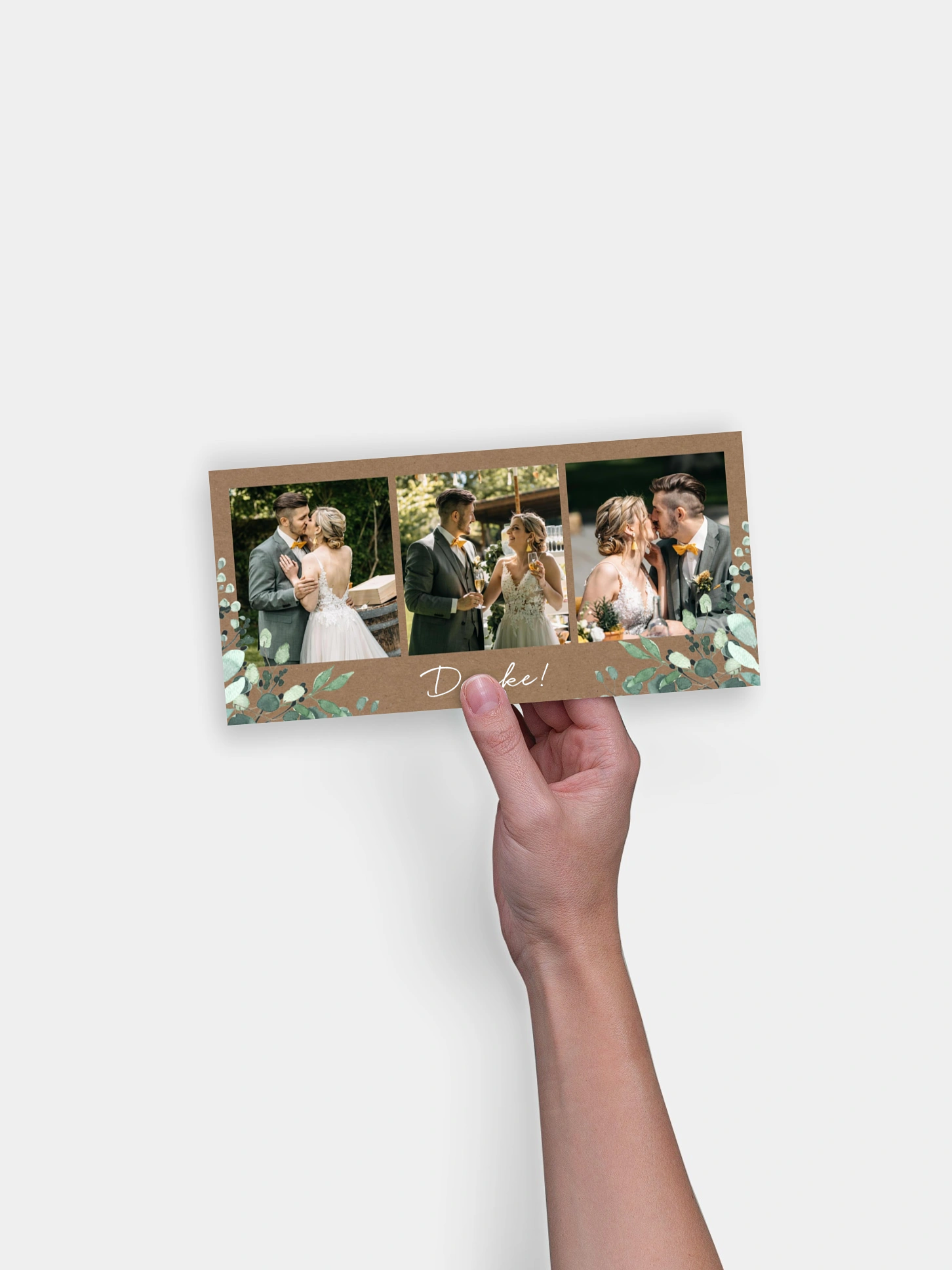 Dankeskarte Hochzeit All The Greenery Kraft