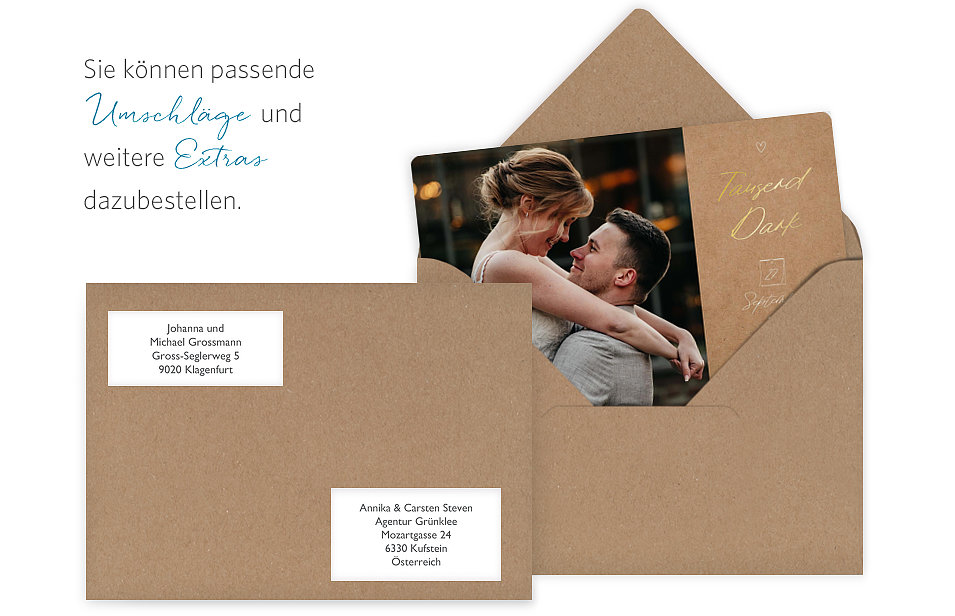 Dankeskarte Hochzeit Unser Ja