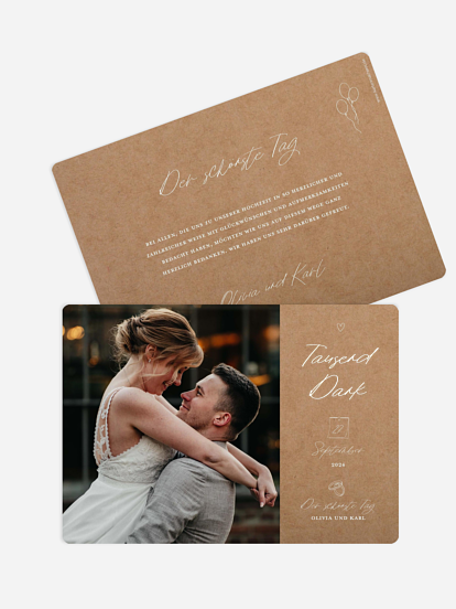 Dankeskarte Hochzeit Unser Ja