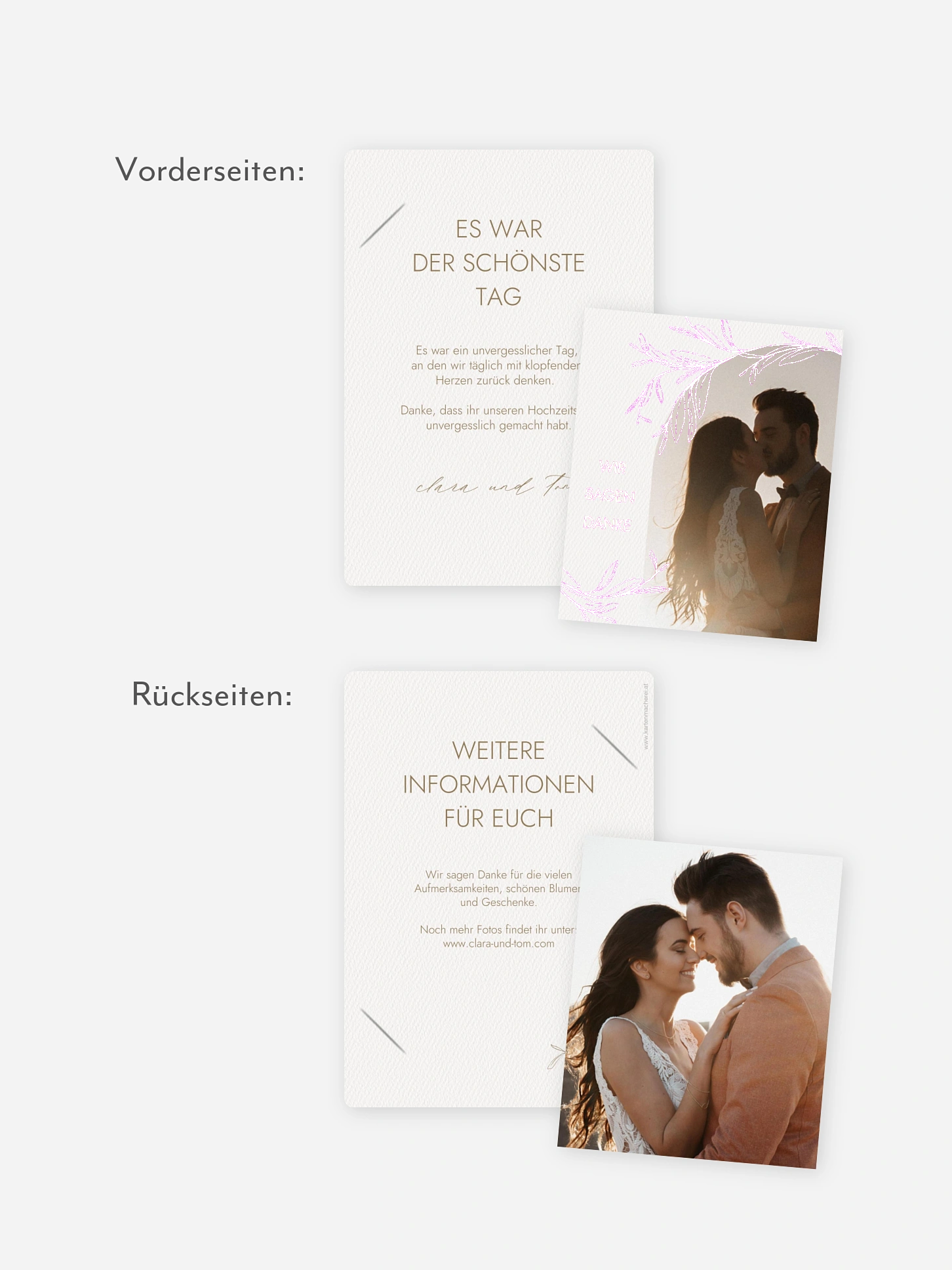 Dankeskarte Hochzeit Golden Olive