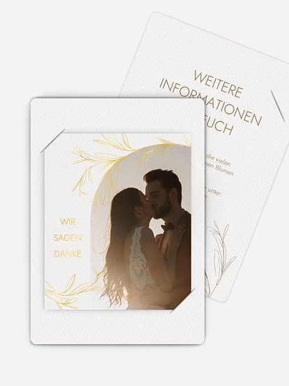 Dankeskarte Hochzeit Golden Olive