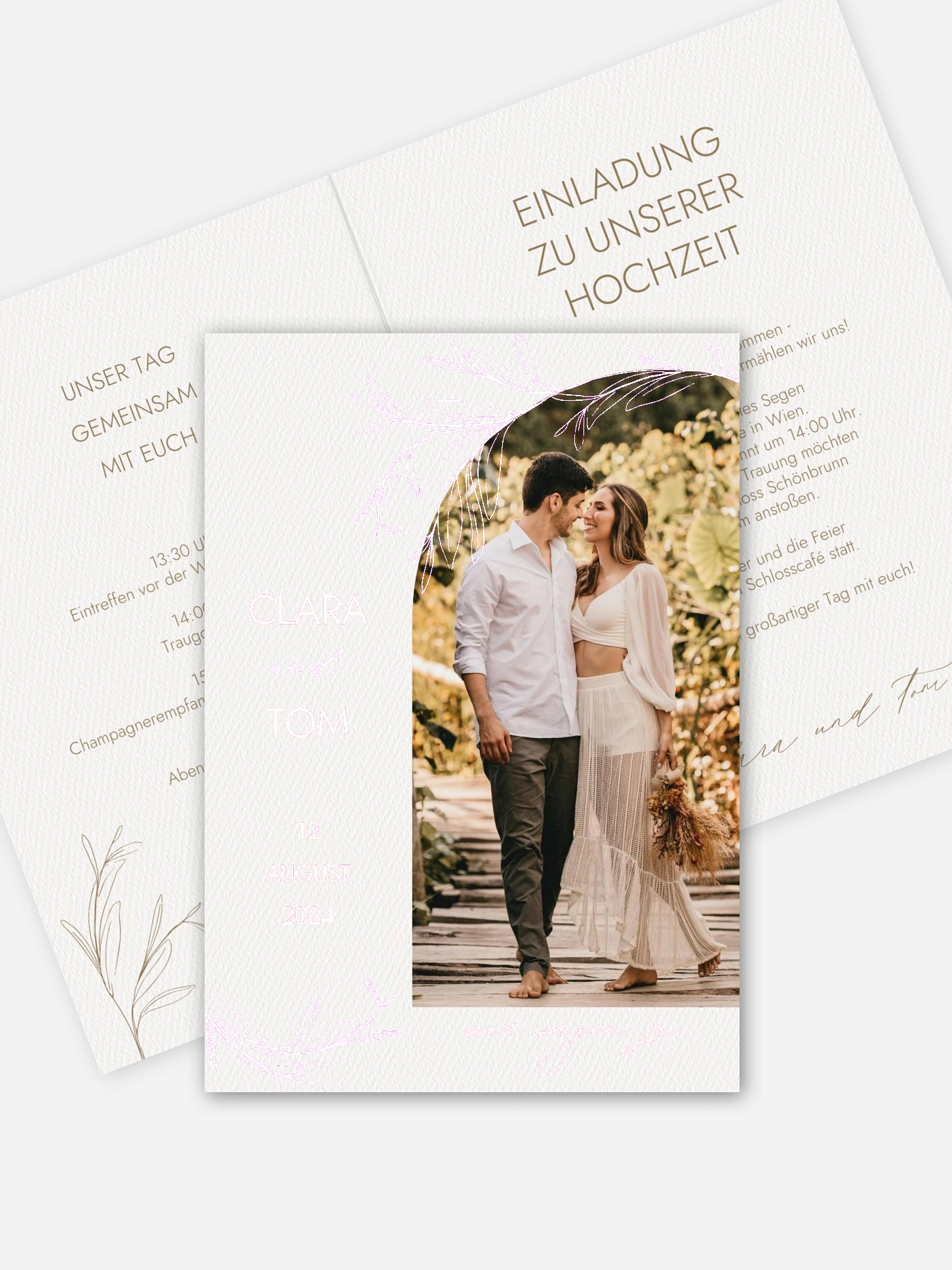 Hochzeitseinladung Golden Olive