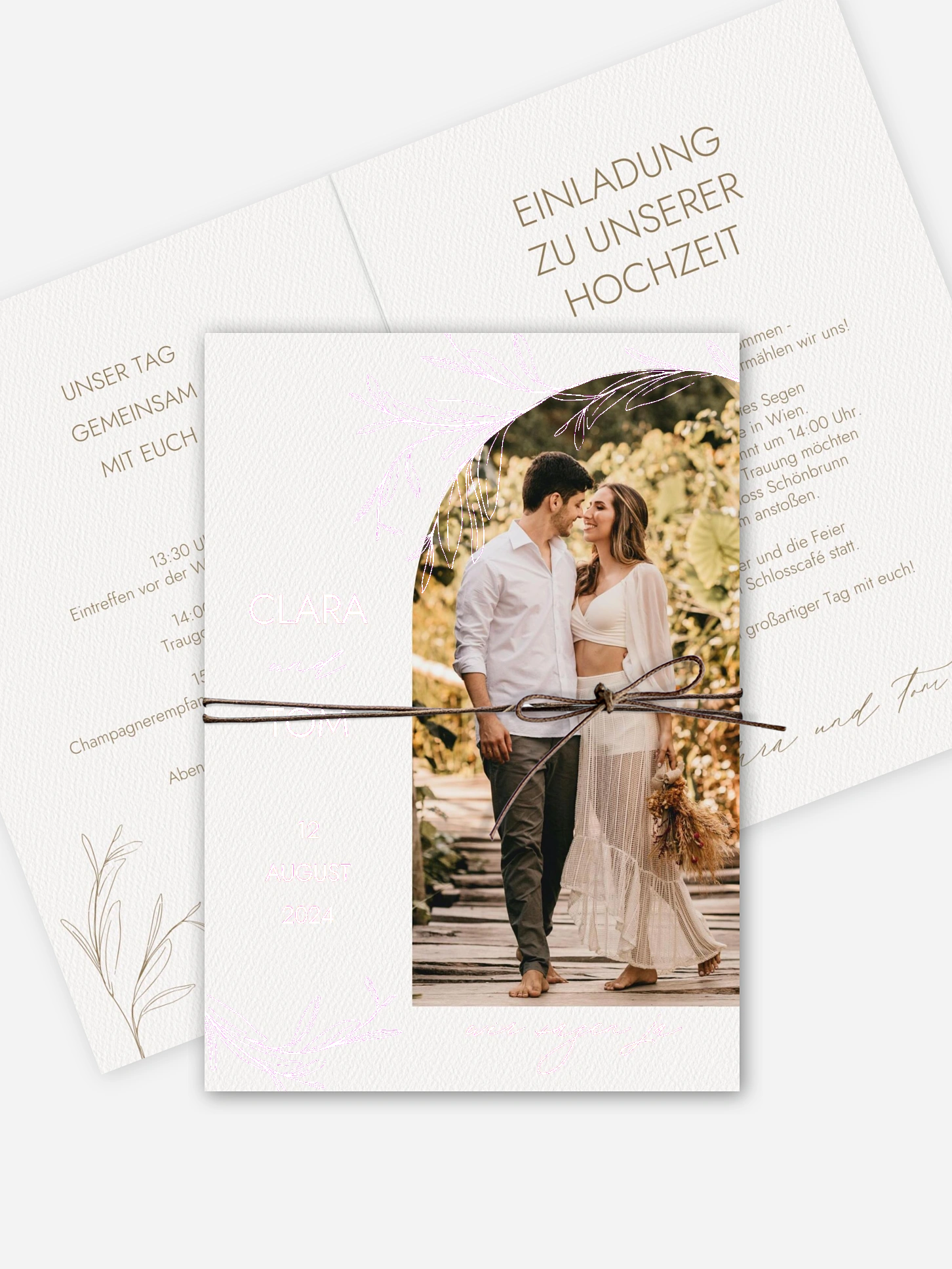 Hochzeitseinladung Golden Olive