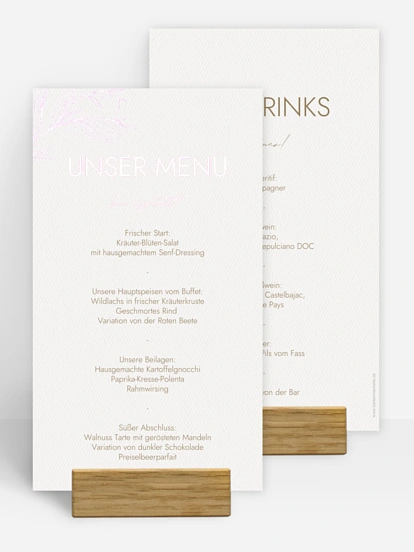 Menükarte Hochzeit Golden Olive