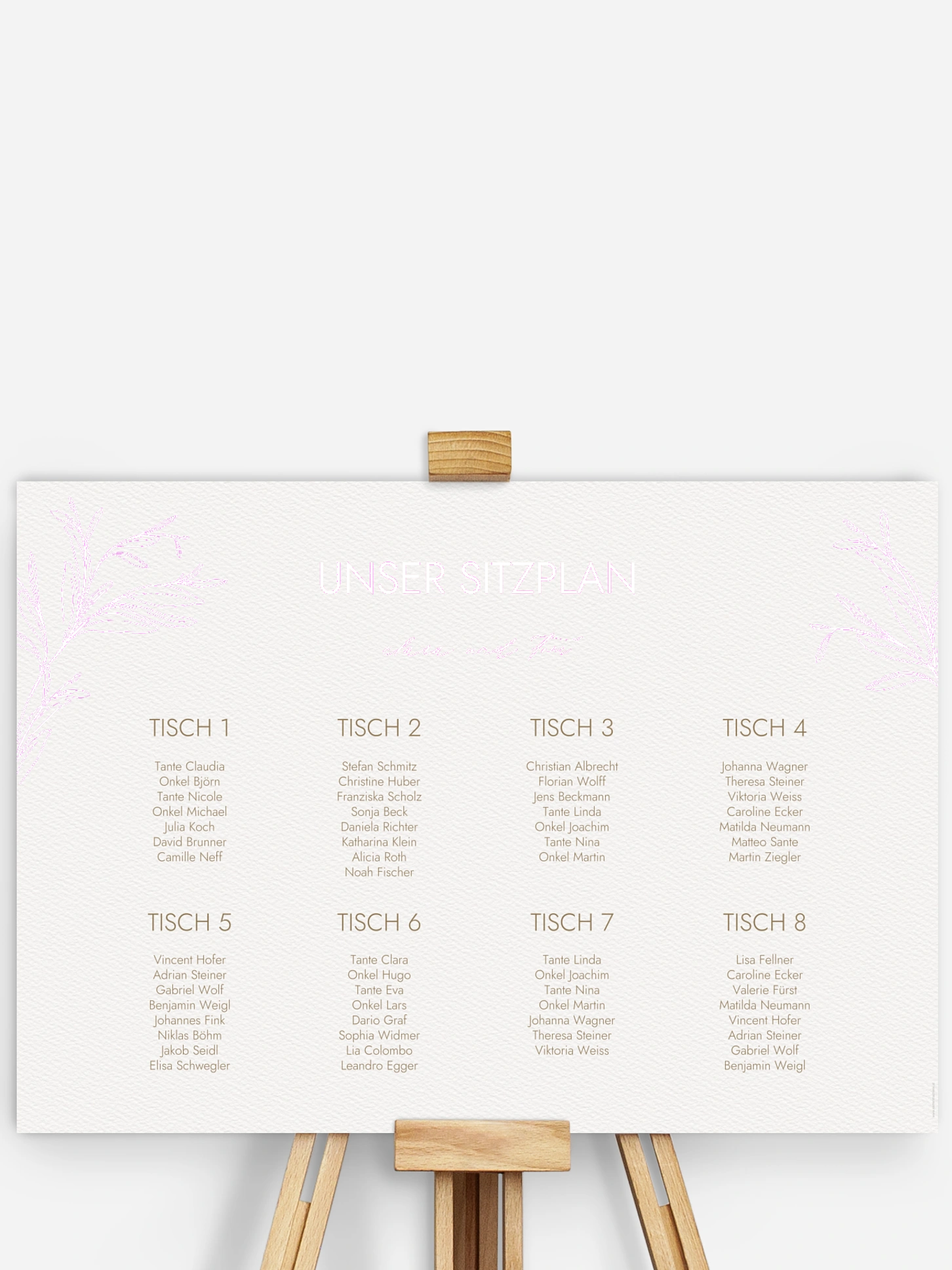 Sitzplan Plakat Golden Olive