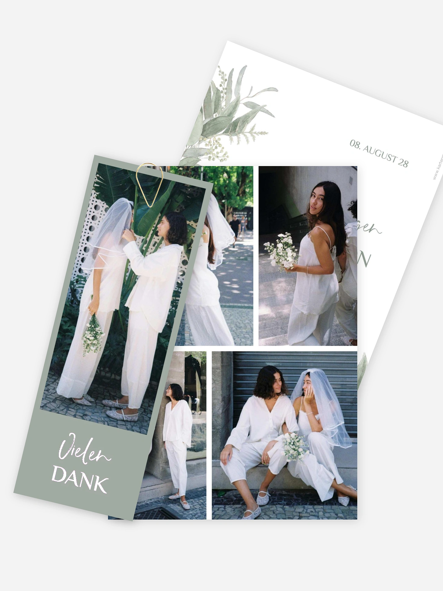 Dankeskarte Hochzeit Greenery Day