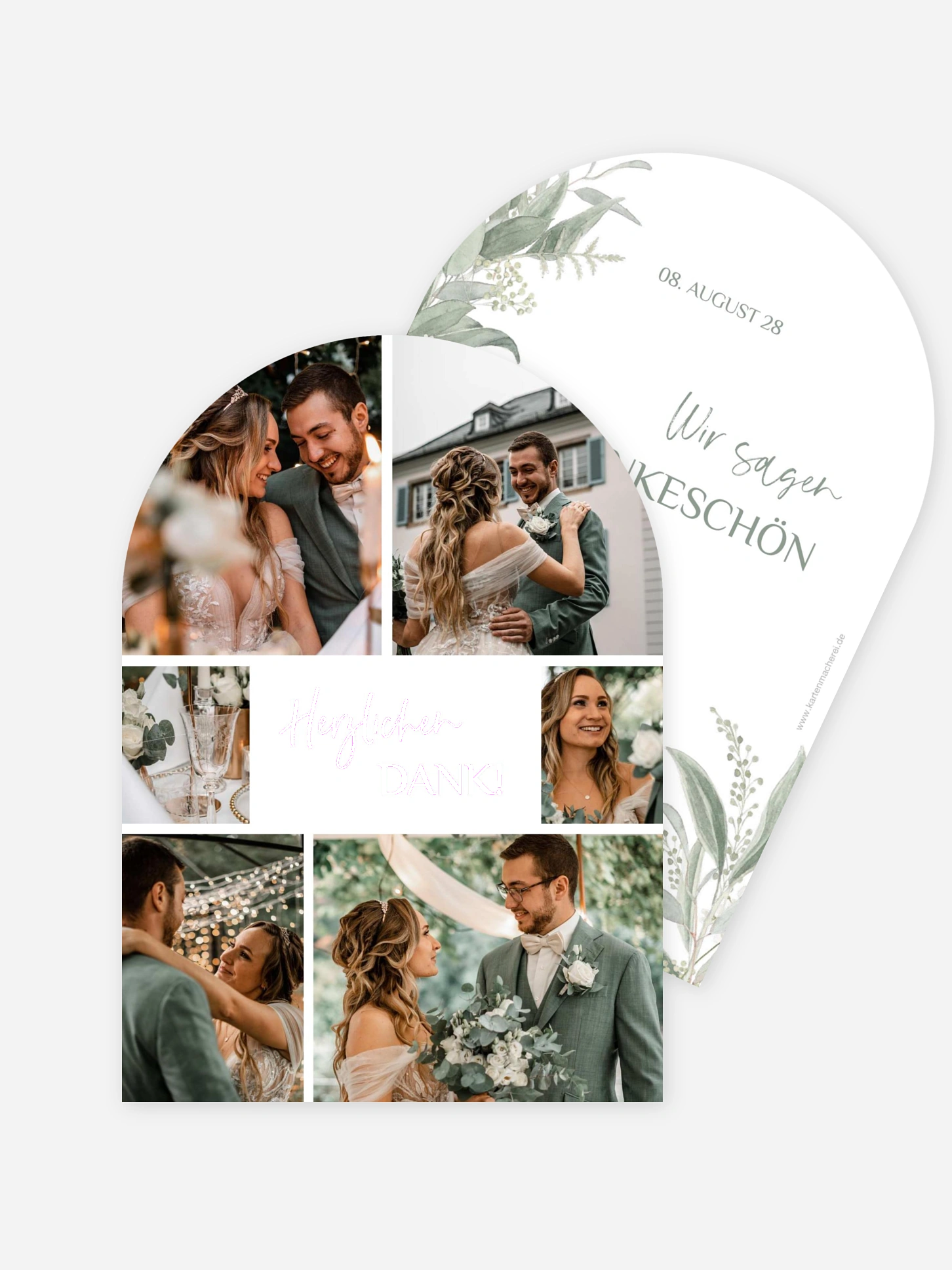 Dankeskarte Hochzeit Greenery Day