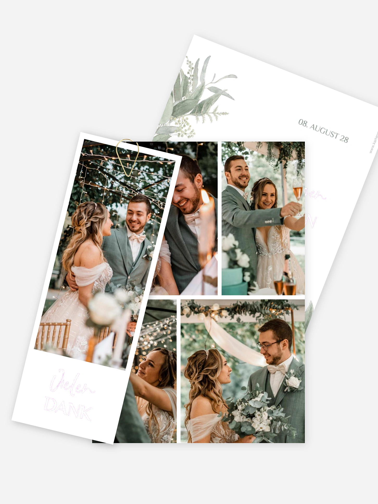 Dankeskarte Hochzeit Greenery Day