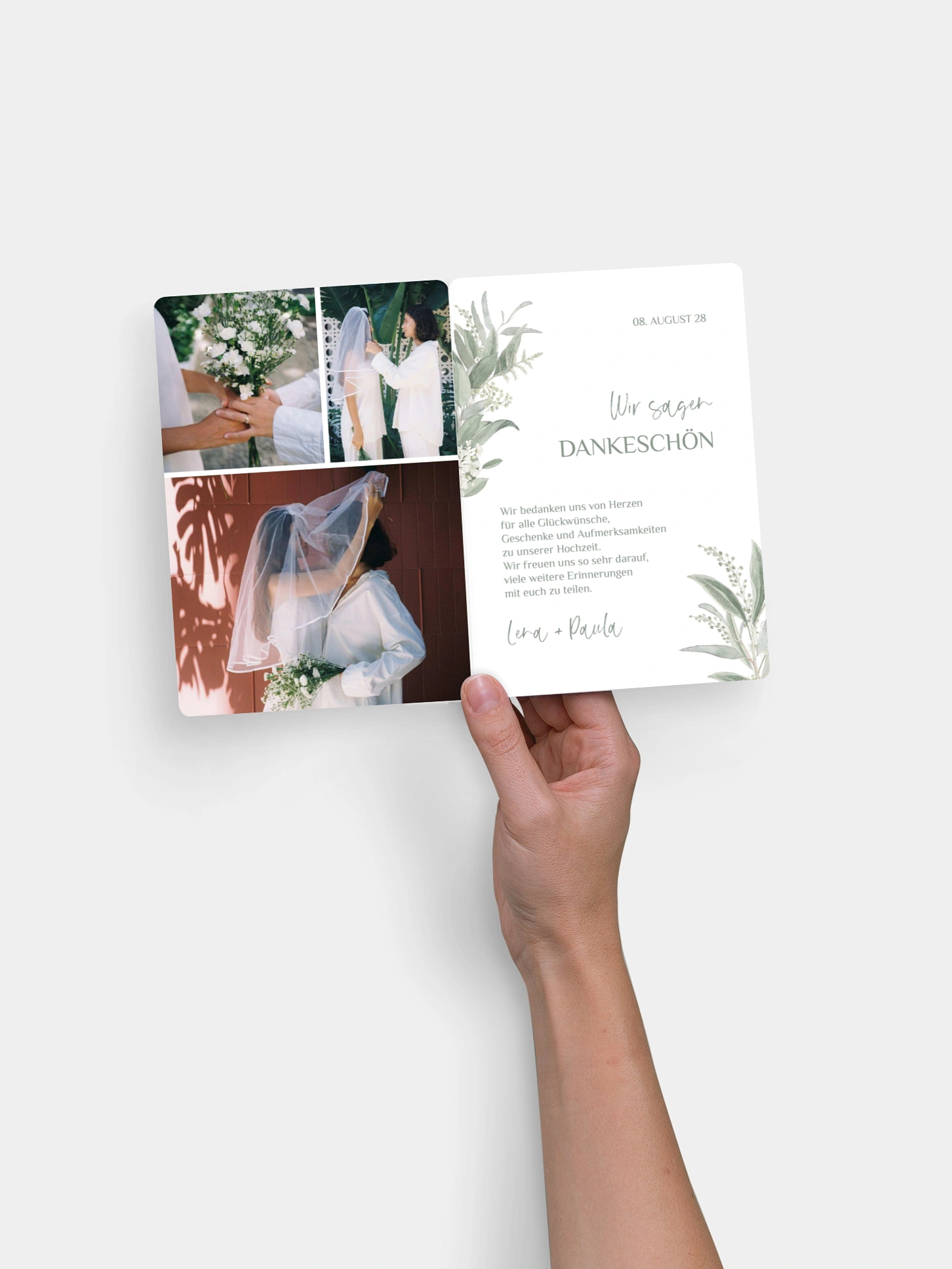 Dankeskarte Hochzeit Greenery Day