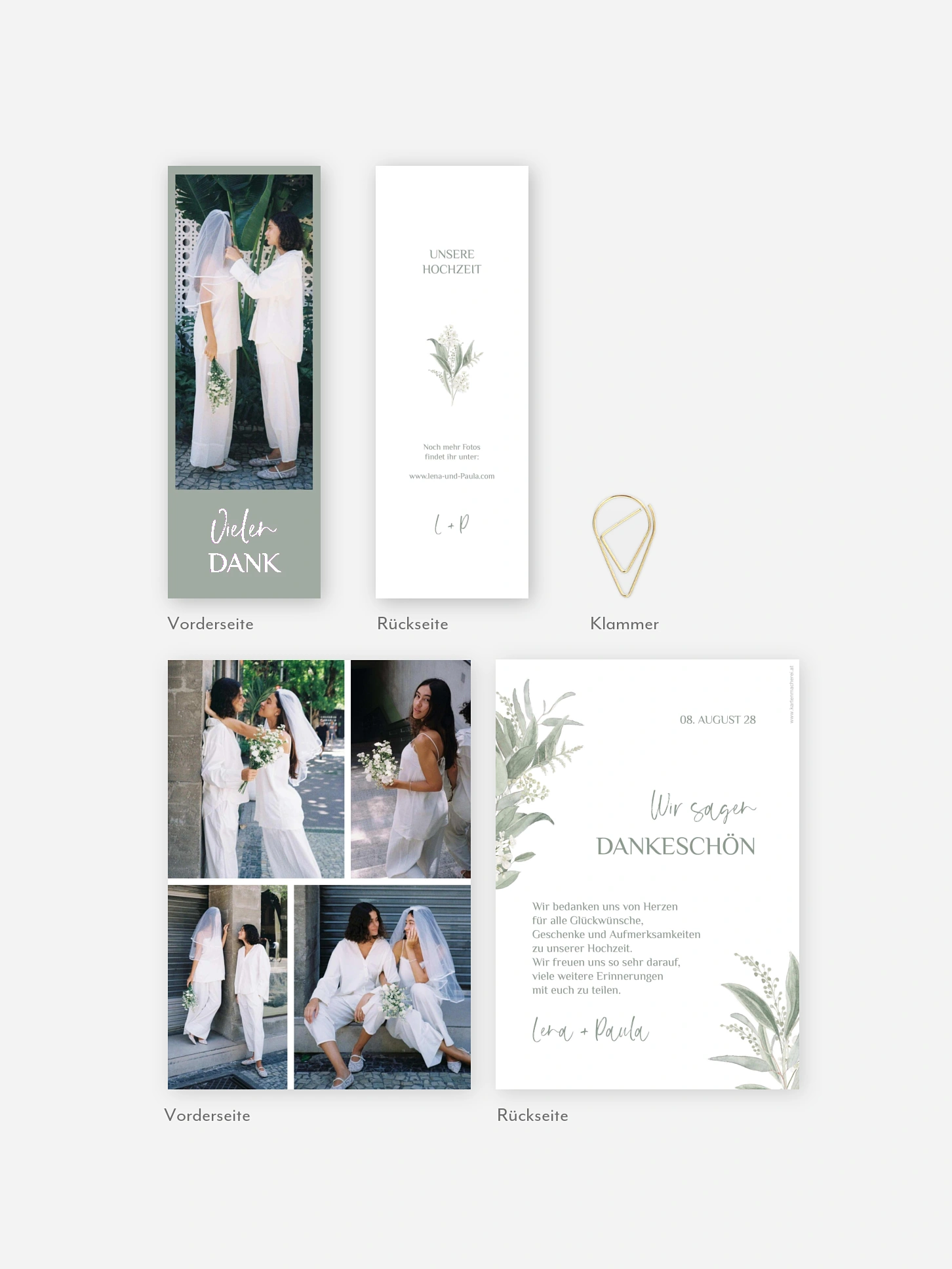 Dankeskarte Hochzeit Greenery Day
