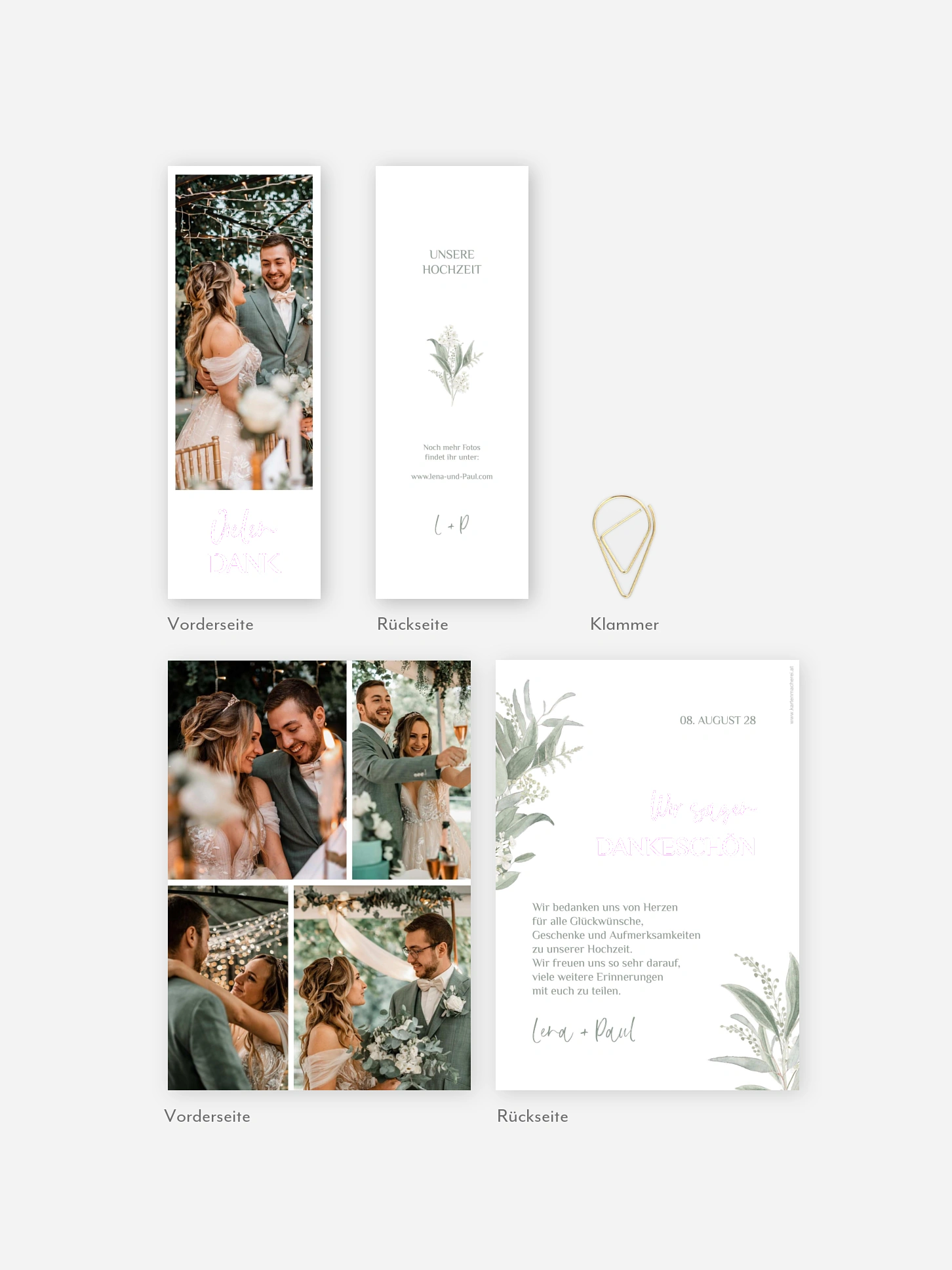 Dankeskarte Hochzeit Greenery Day