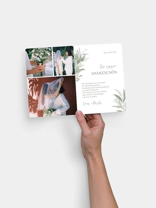 Dankeskarte Hochzeit Greenery Day