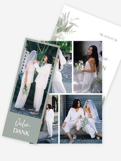 Dankeskarte Hochzeit Greenery Day
