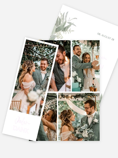 Dankeskarte Hochzeit Greenery Day