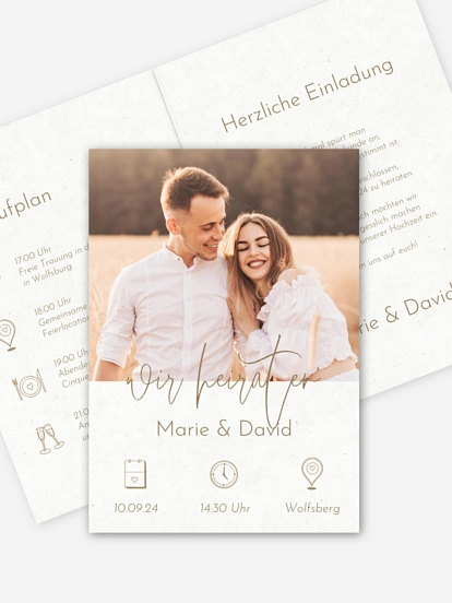 Hochzeitseinladung Lovesymbols