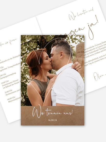 Hochzeitseinladung Romance Heart