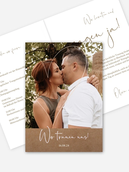 Hochzeitseinladung Romance Heart