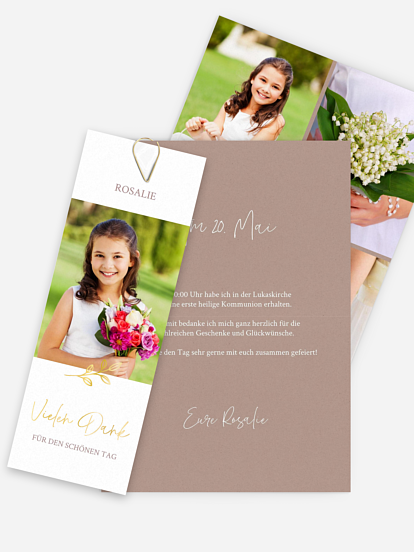 Danksagung Kommunion Golden Branch