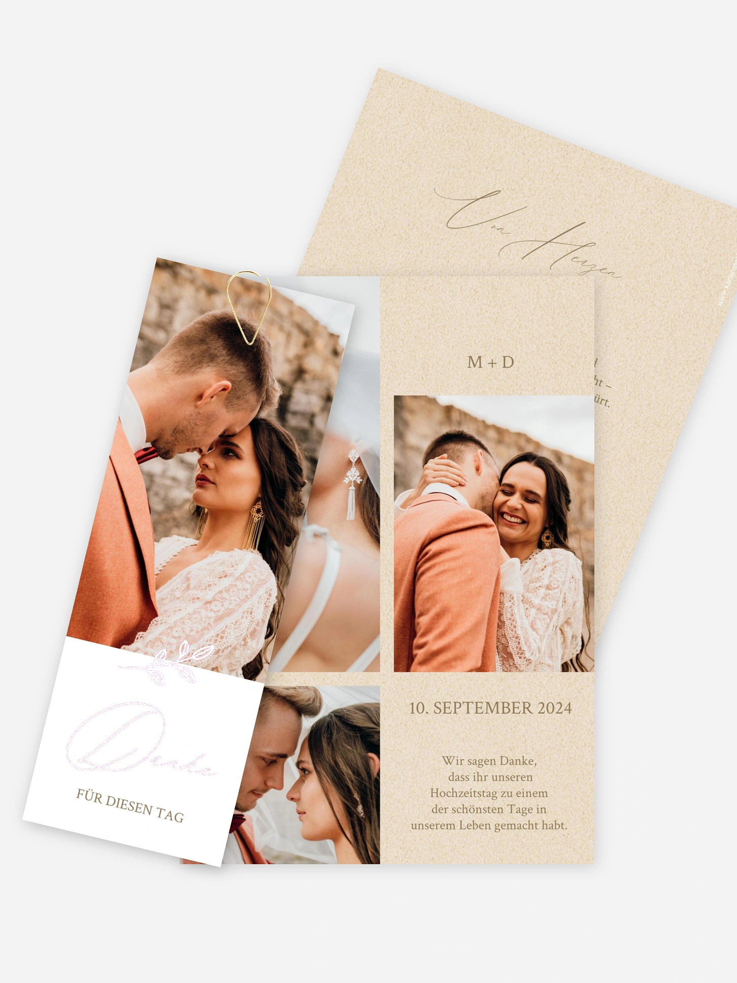 Dankeskarte Hochzeit Golden Branch