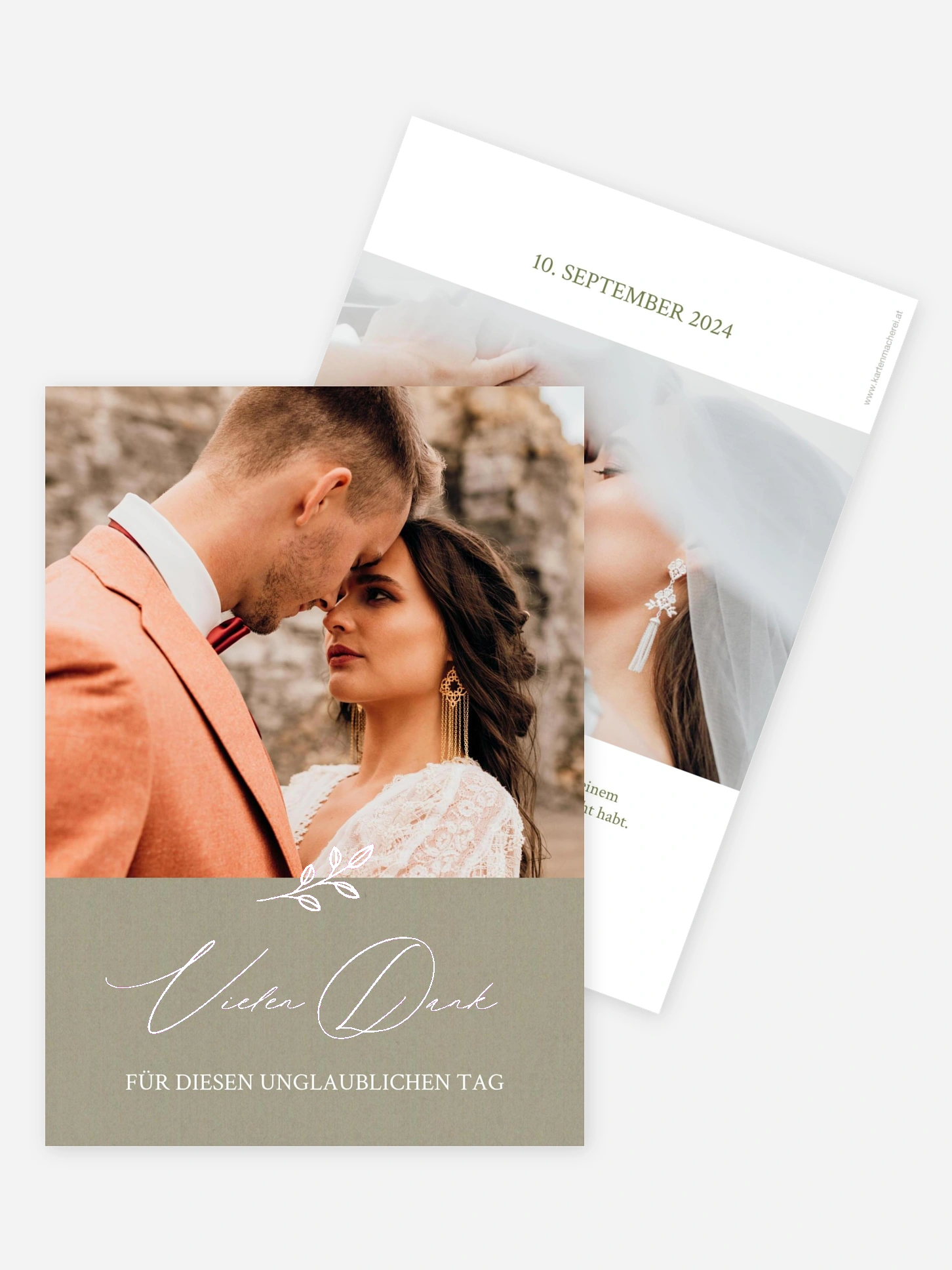 Dankeskarte Hochzeit Golden Branch