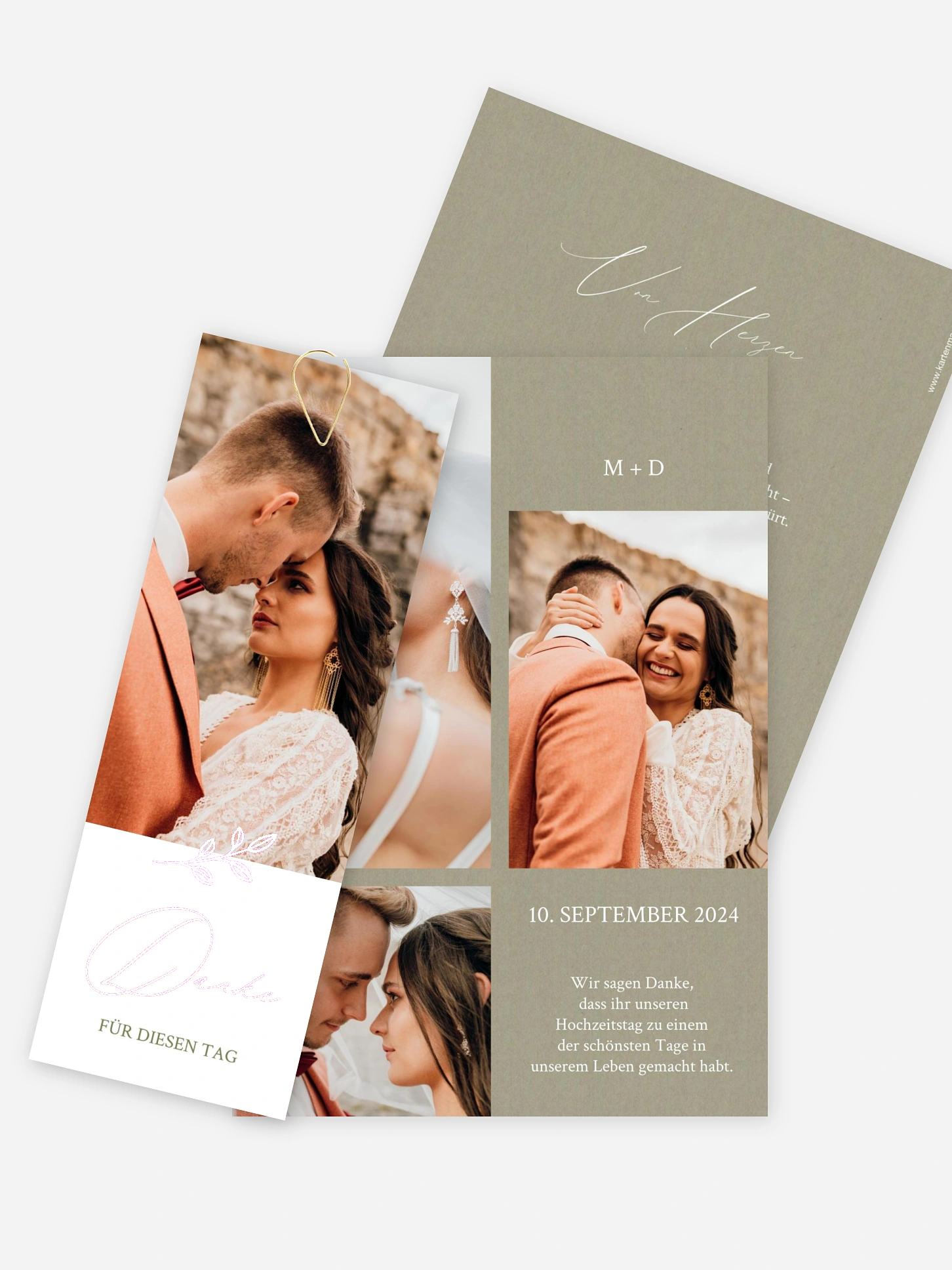 Dankeskarte Hochzeit Golden Branch