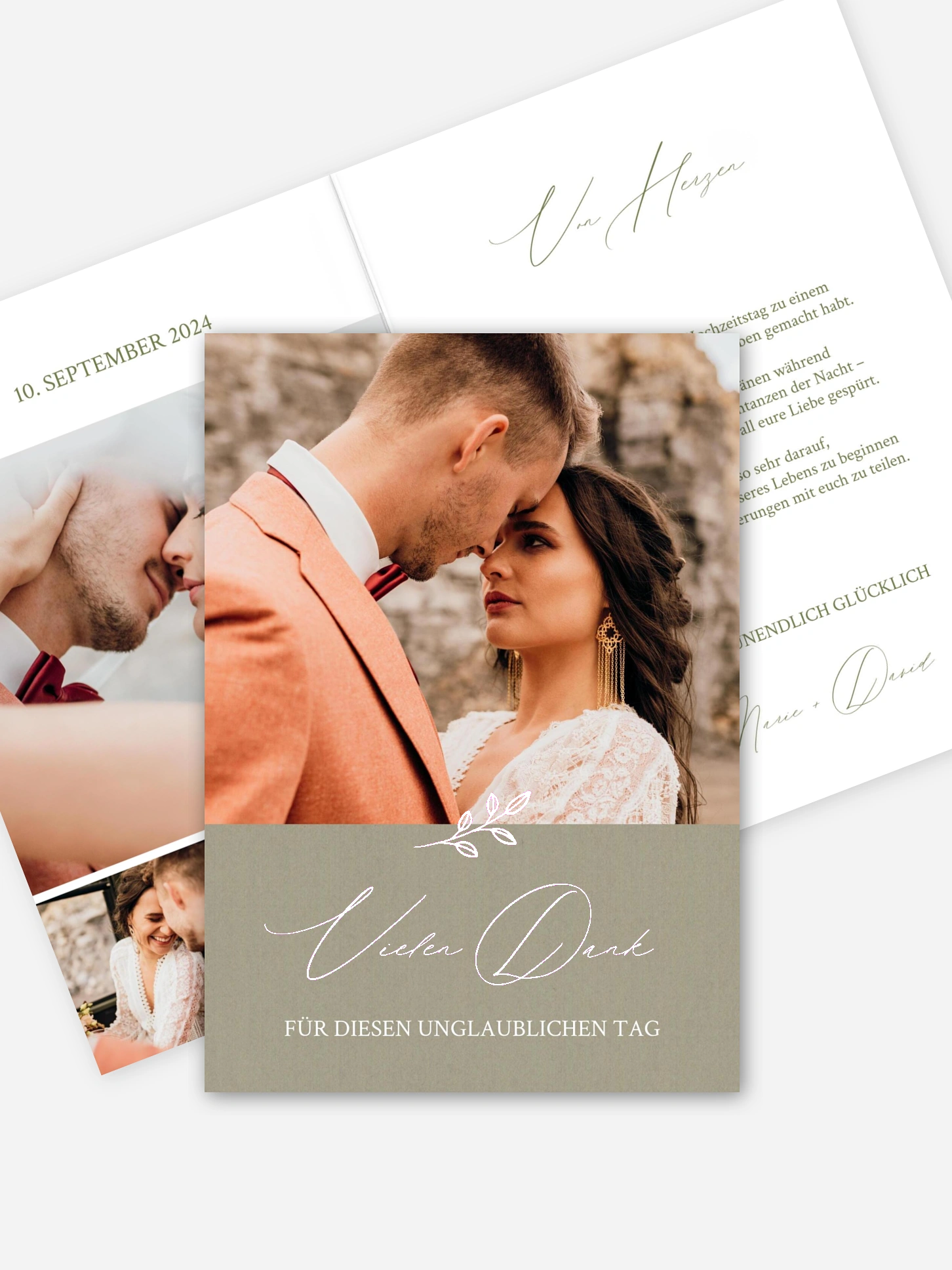 Dankeskarte Hochzeit Golden Branch