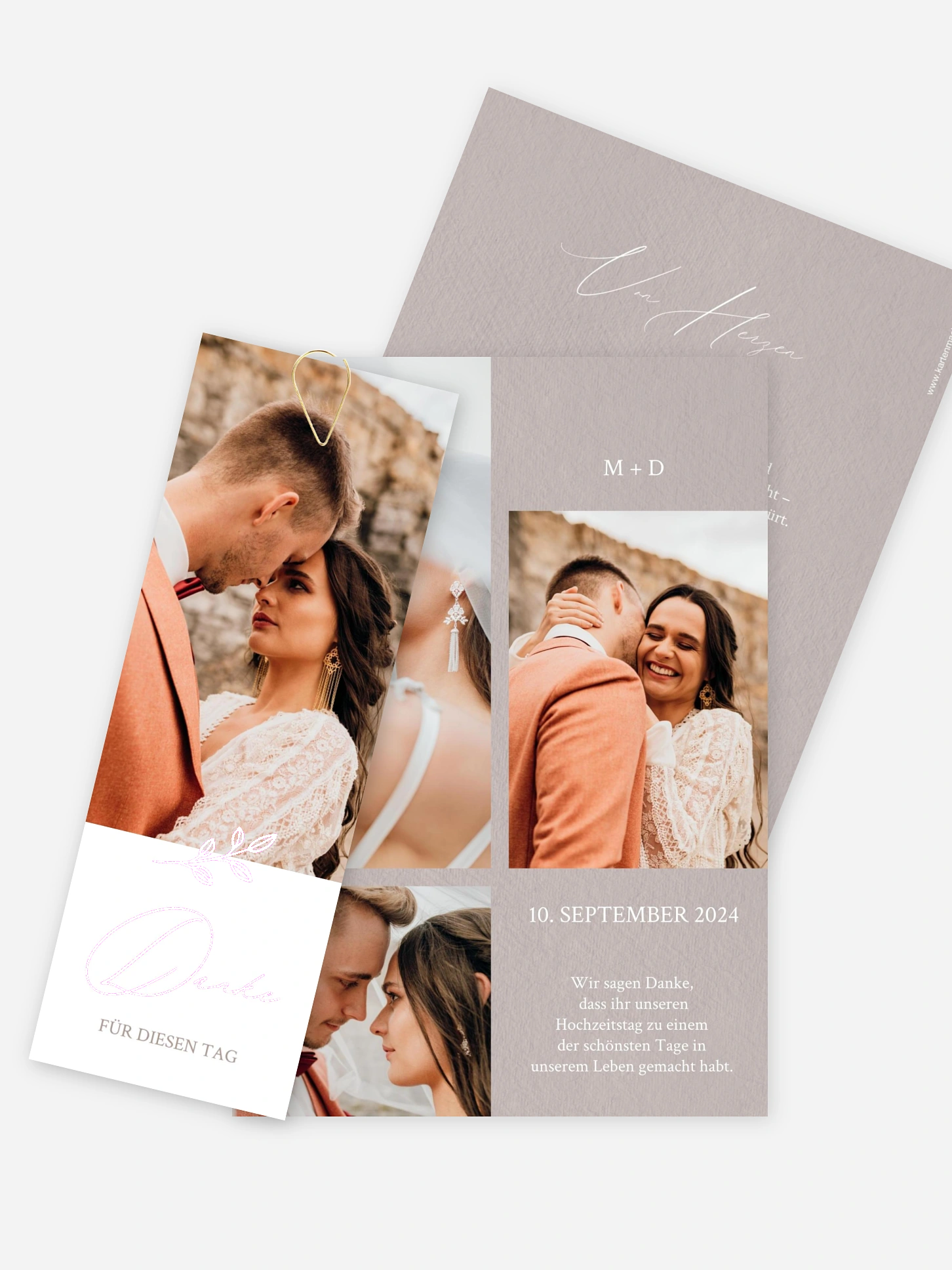 Dankeskarte Hochzeit Golden Branch