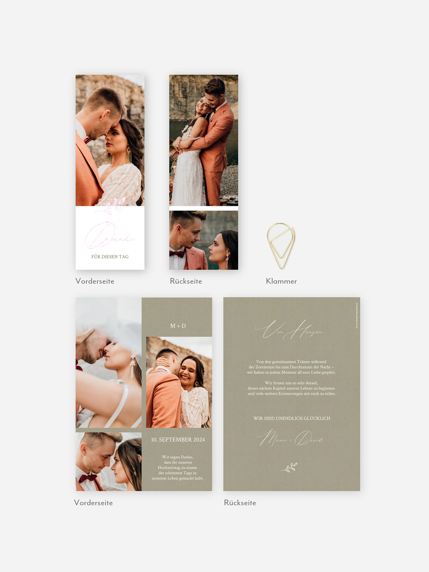 Dankeskarte Hochzeit Golden Branch