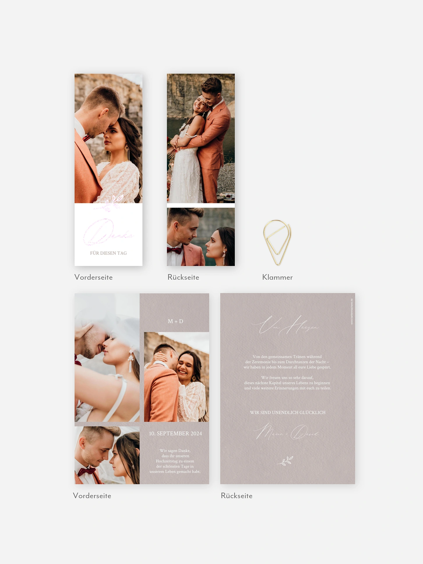 Dankeskarte Hochzeit Golden Branch