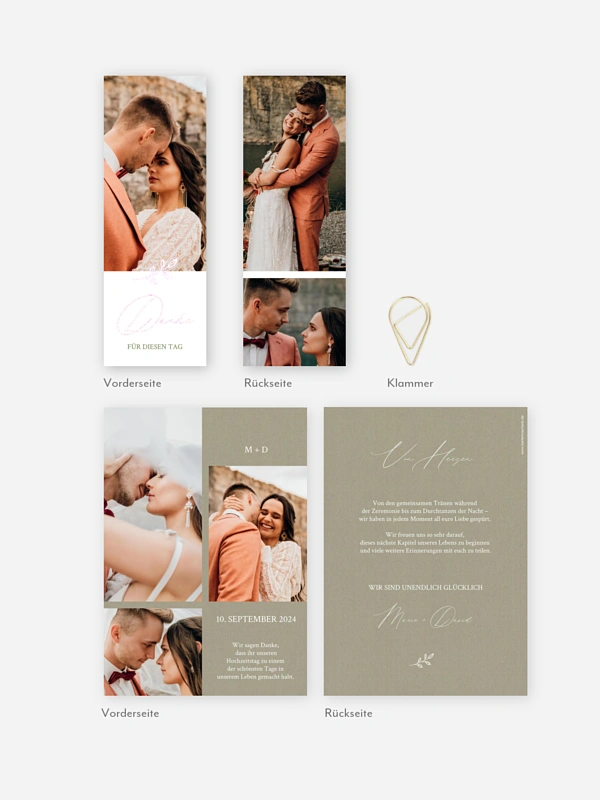 Dankeskarte Hochzeit Golden Branch