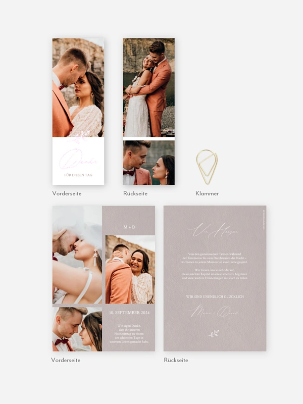 Dankeskarte Hochzeit Golden Branch