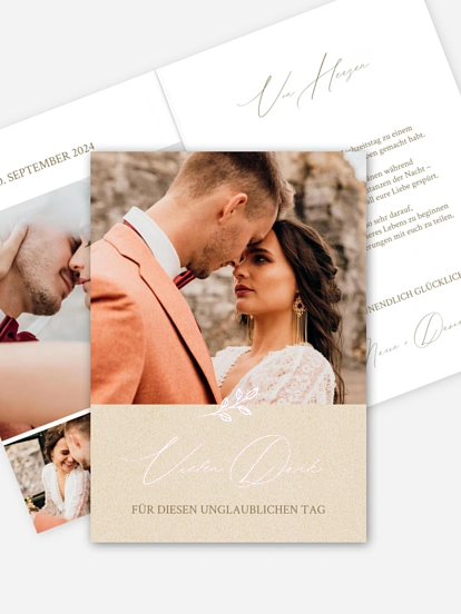 Dankeskarte Hochzeit Golden Branch