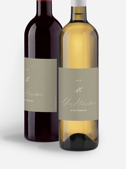 Flaschenetikett Hochzeit Golden Branch