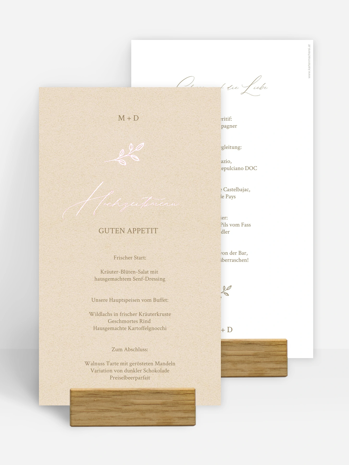 Menükarte Hochzeit Golden Branch