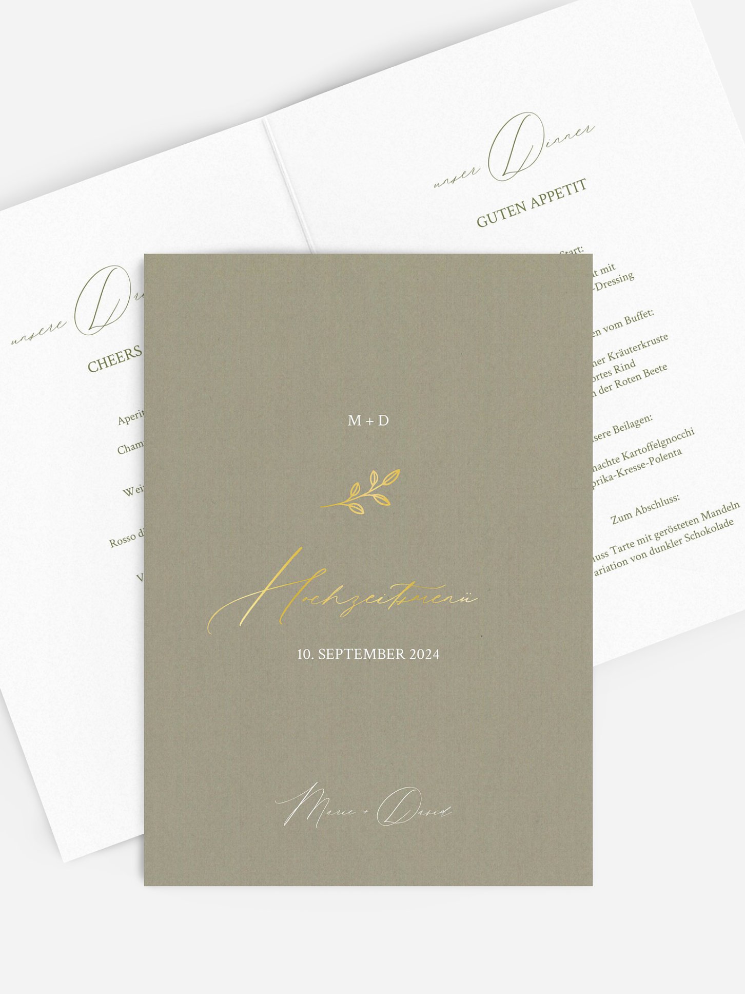 Menükarte Hochzeit Golden Branch