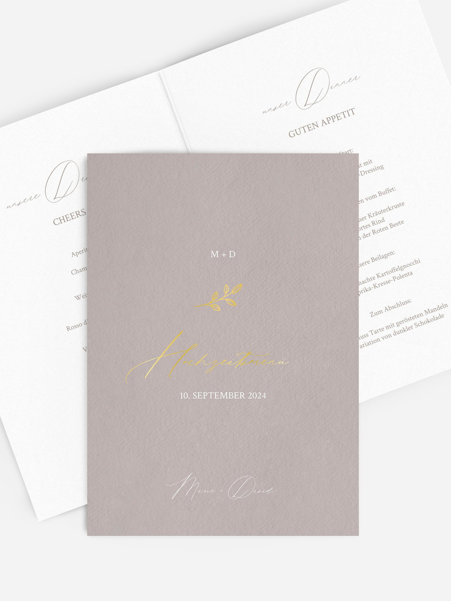 Menükarte Hochzeit Golden Branch