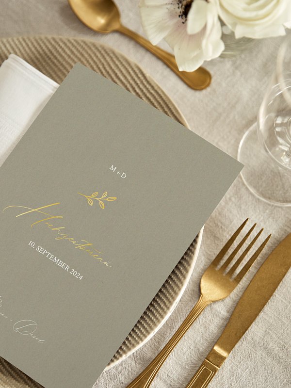 Menükarte Hochzeit Golden Branch